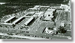 1956 aerial view of the Disneyland Hotel North Garden Rooms and Administration Complex under construction