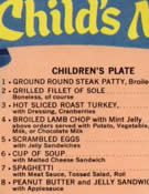 Child's Menu 1957