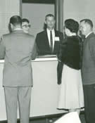 Disneyland Hotel early check-in desk vintage photo