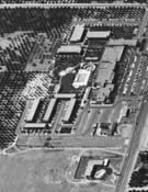 Disneyland Hotel aerial overhead photo 1958