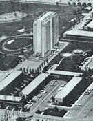 Disneyland Hotel aerial overhead photo 1962