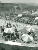Mouseketeers at the Disneyland Hotel pool vintage photo